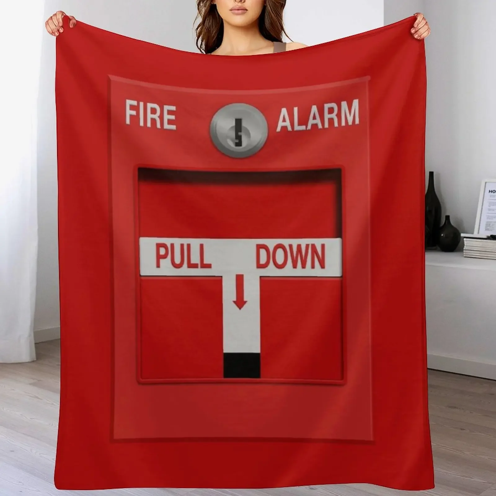 Fire Alarm Pull Station Throw Blanket Travel valentine gift ideas Blankets