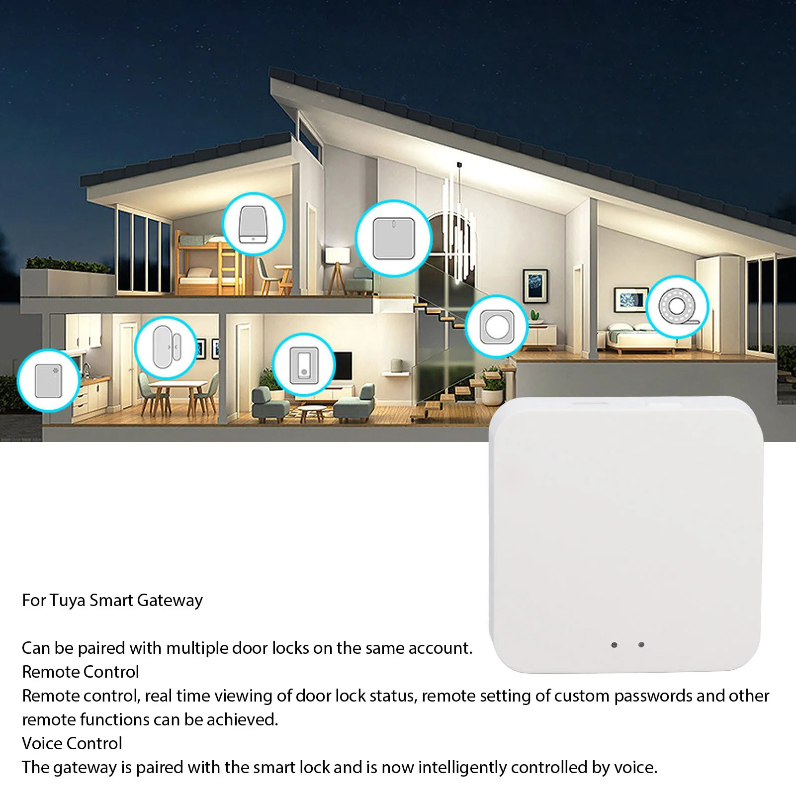 

ZK50 Smart Lock 2.4G WiFi Gateway Bluetooth APP Remote Control Gateway Smart Hub for Home