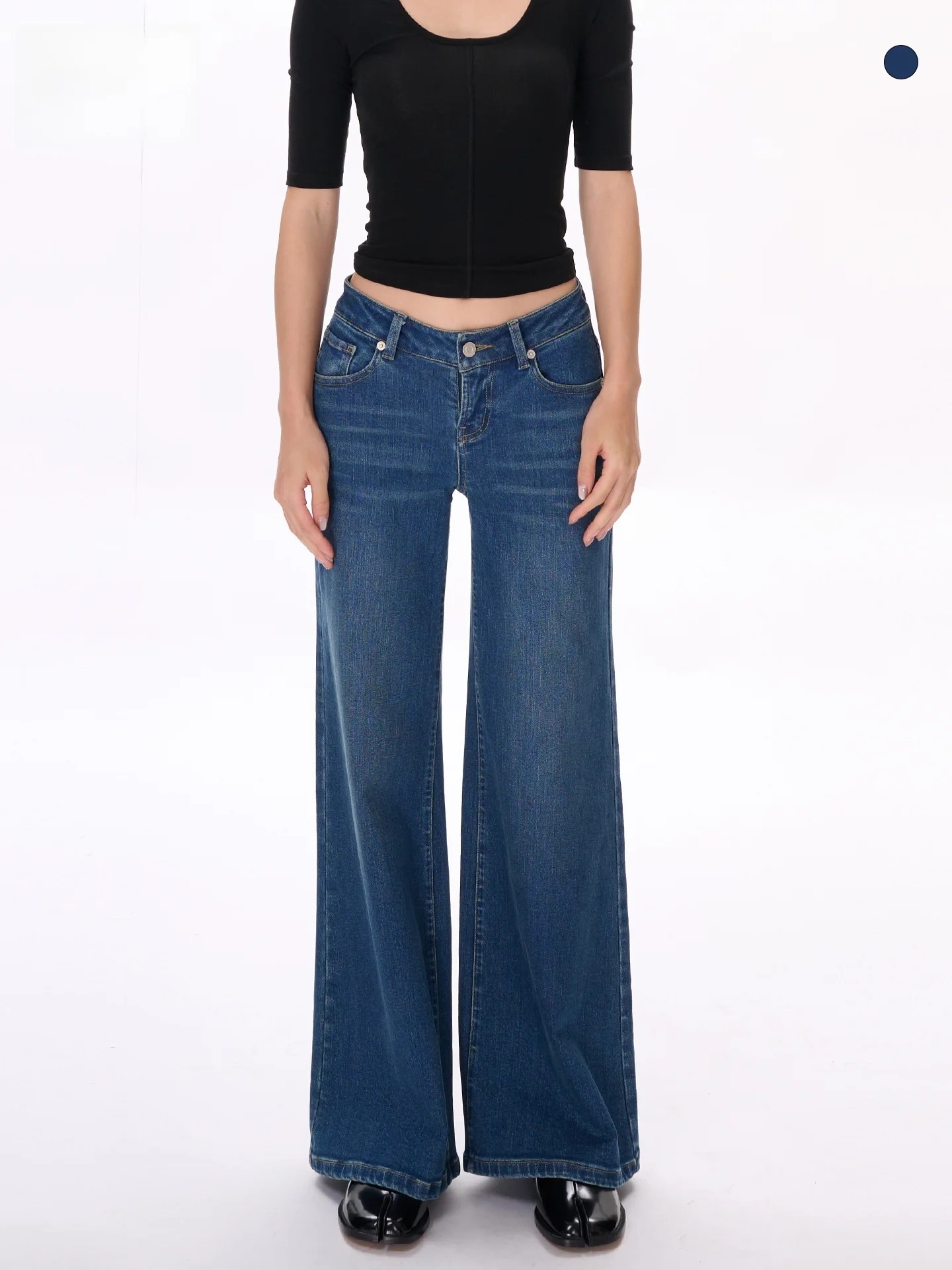 

Джинсы женские LeiYu Labs, свободные, прямого кроя, с низкой/средней посадкой, винтажные, широкие, длинные, повседневные, из хлопкового стрейч-денима, синие