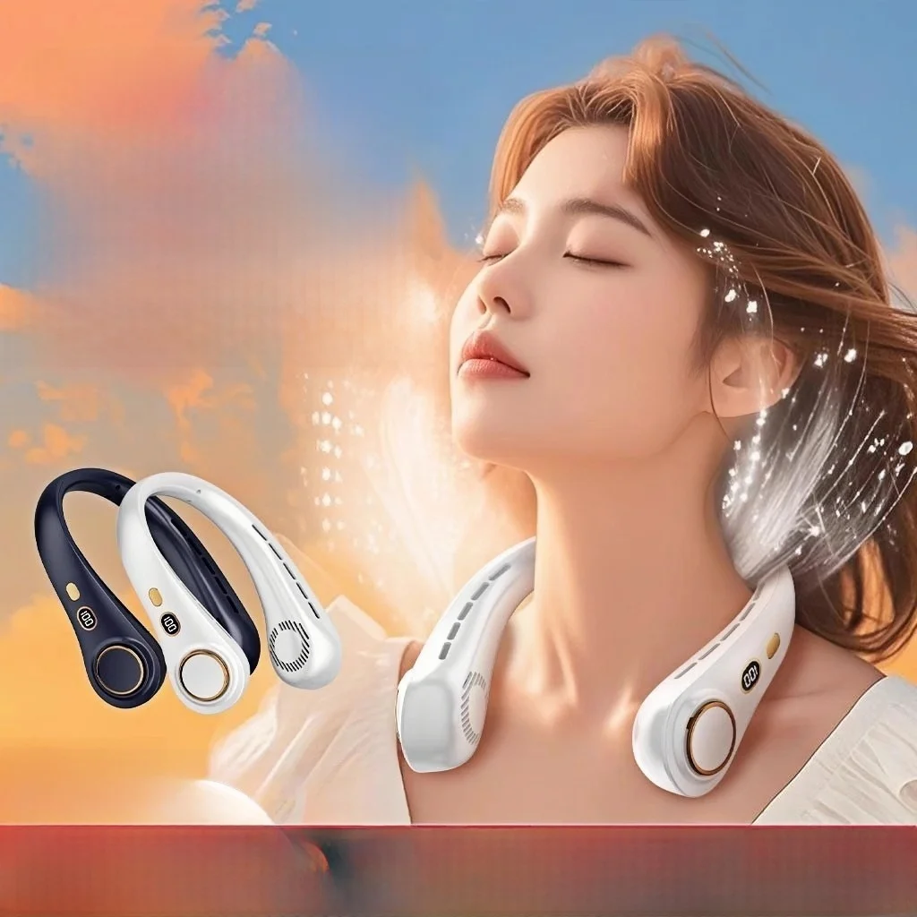 

Portable Neck Fan Ultra Long Battery Life New 2025 Silent Cooling Air Conditioner Neck Cooling Tool for Office Use