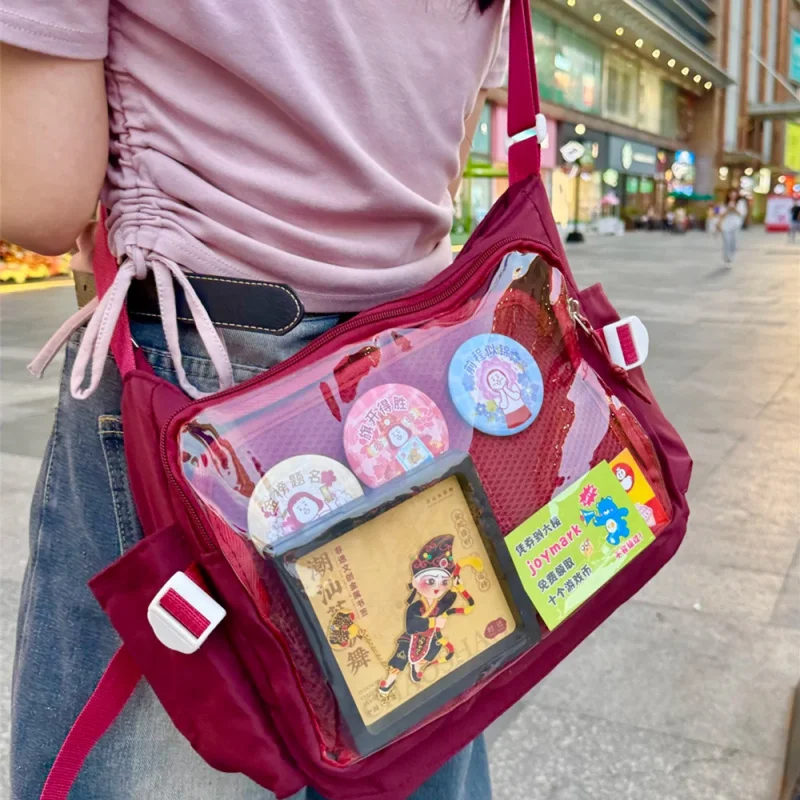 

Y2k Harajuku Women'S Doll Shoulder Bag Korean Transparent Ita Bag School Crossbody Bag Anime Preppy Handbag Wallet Tote Shoulder