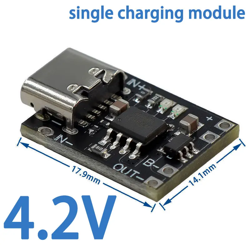 5 فولت شحن وتفريغ وحدة متكاملة 3.7 فولت 4.2 فولت 18650 بطارية ليثيوم شحن دفعة لوحة الطاقة حماية نوع-c
