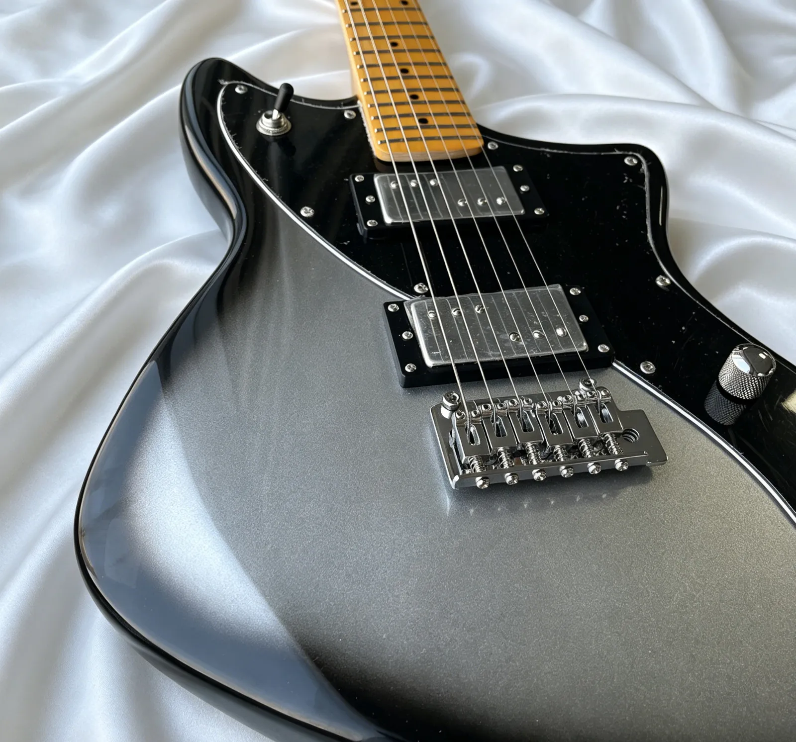 Black Silver Jazz master StyleGuitar HH Humbuckers Maple Neck  2026 hot  513