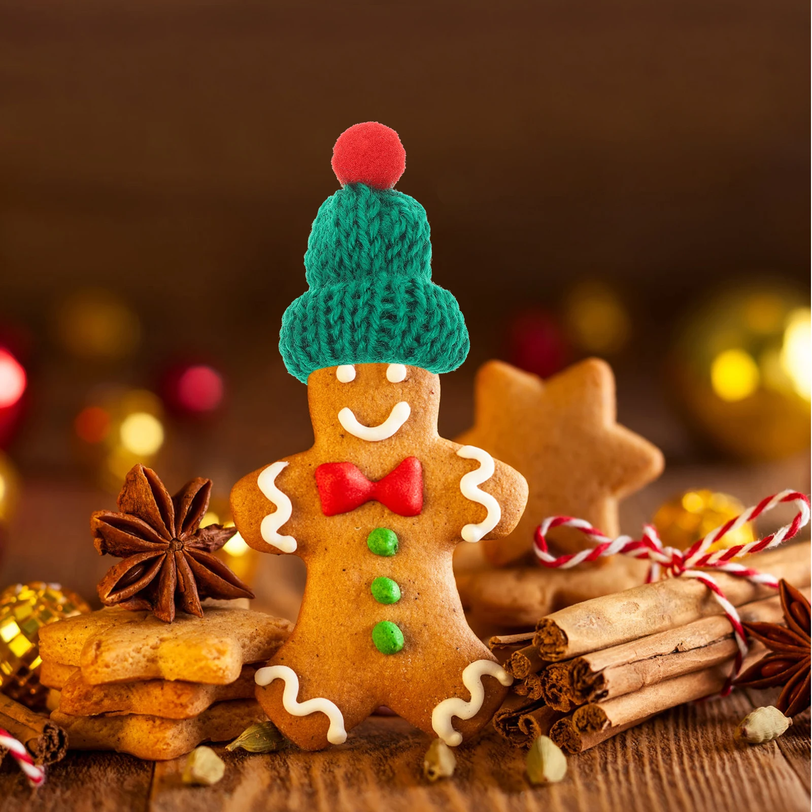 

50Pcs Mini Knitting Hats Small Santa Hats for Ornaments Snowmen Art and Craft DIY Supplies Mini Beanie Knitted Yarn Hat