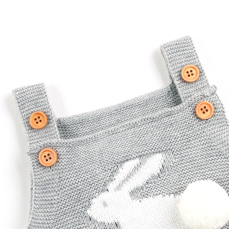 Rabbit-shaped knitwear Newborn Jumpsuit One-piece Outfits Sleeveless Baby Girls Cotton Rompers 3-24 Months Infant Soft Bodysuit