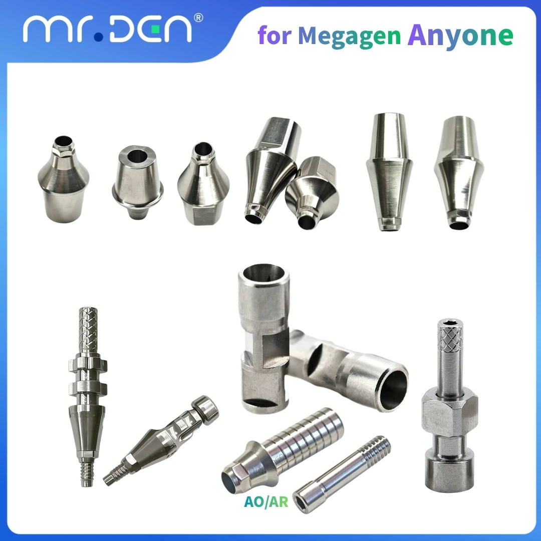 10Pcs Titanium Straight Temporary Abutment Open Closed Tray Transfer Copings For Megagen AO AR Implant System Dental Accessories