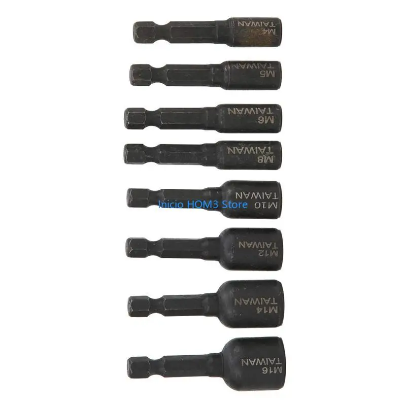 A5YD 8 Pieces M4-M16 Tap Socket Collet Wrench Set 1/4