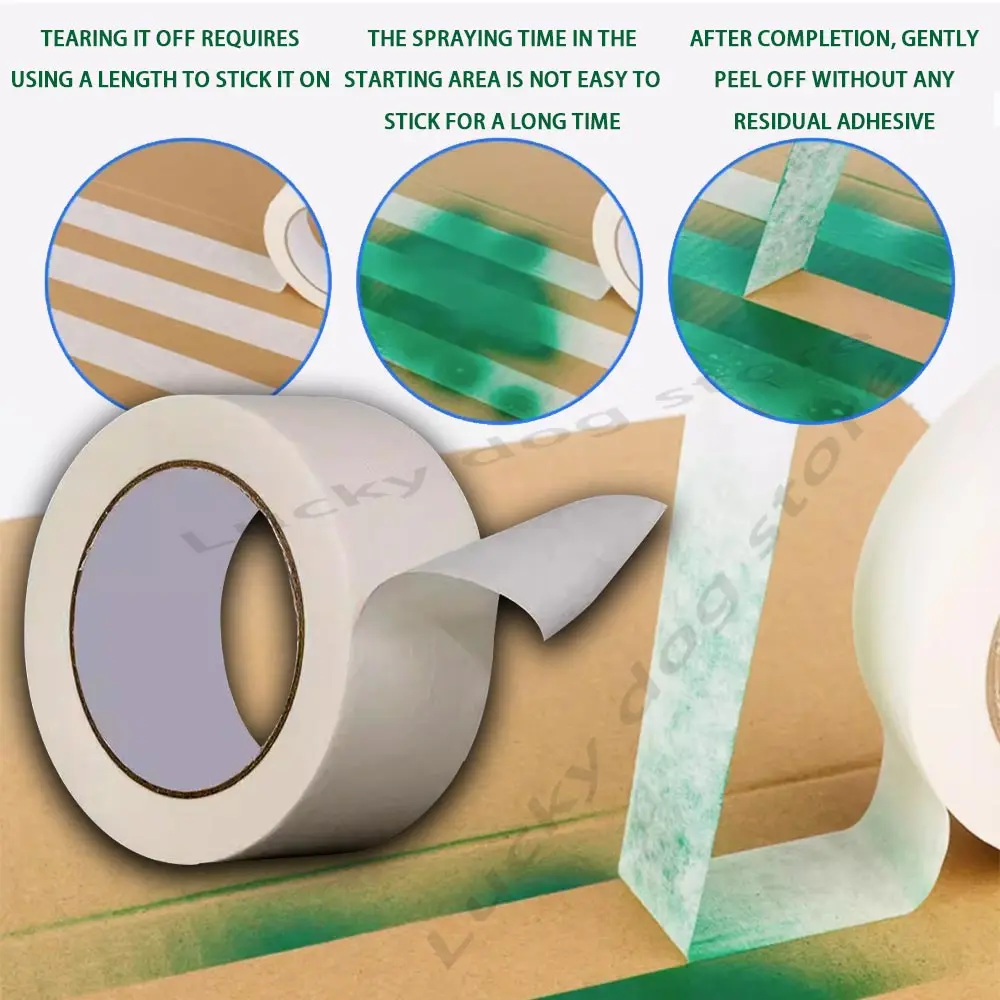 20/50M Masking Tape White Writable Sealing Self Adhesive Tape Waterproof for Art Painting Sketch Car Painting DIY Masking Tapes image 2
