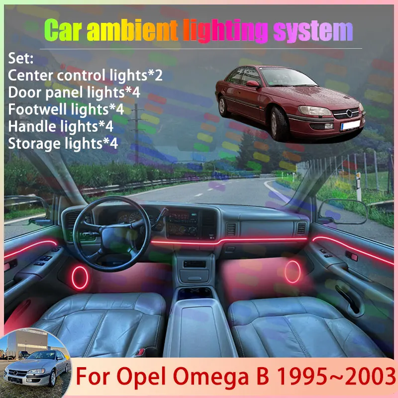 

Для Opel Omega B 1995~2003, Cadillac Catera 1996: Комплект атмосферной RGB-подсветки с эффектом бегущих огней (2/24 шт.)
