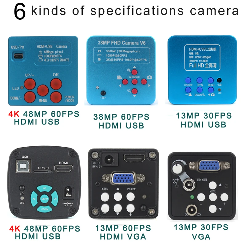 48MP 4K 1080P HDMI USB videocamera per microscopio industriale 130X Zoom C Mount Lens sensore SONY per strumenti di saldatura per la riparazione del