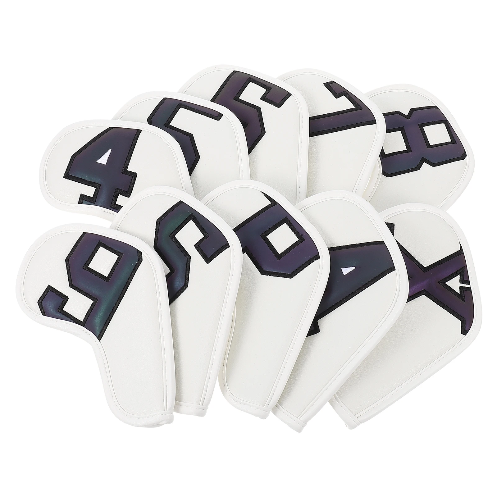 

10 Pcs Iron Covers Club Club Head Sleeve Head Sleeves for Golfs Protector Travel Use Durable PU Material Golf Supplies