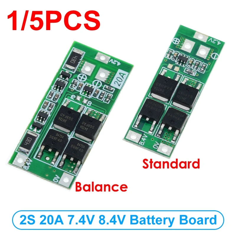 1/5/10PCS 2S 20A 7.4V 8.4V 18650 Lithium Battery Protection Board/BMS Board Standard/Balance For DIY
