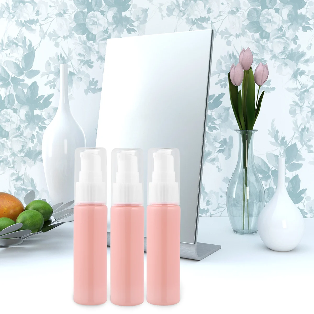 

10Pcs Travel Pump Bottles Refillable Empty Plastic Dispensers 30ml Leakproof Portable Containers for Makeup Skincare
