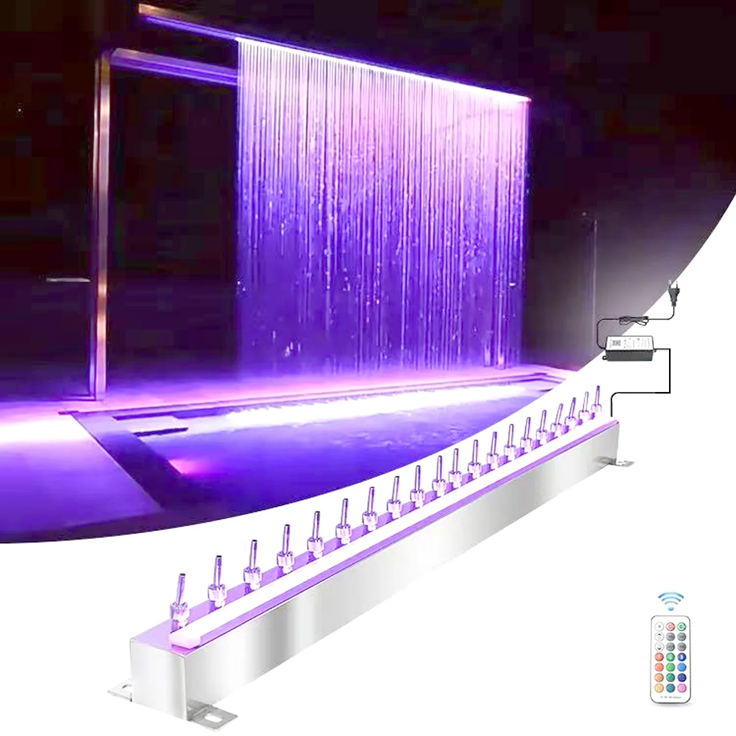 SS304 String Water Curtain Light for Hotel Villa Hall Garden Wall Decoration Multifunctional Artificial Waterfall Fountain