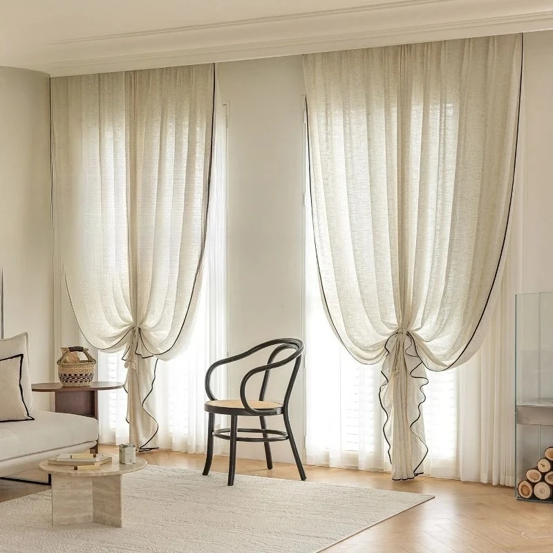 Custom Size French Valance Tulle Curtains Modern Starlight Sequin Romantic Luxury for Home Living Dining Bedroom Decor Sheer