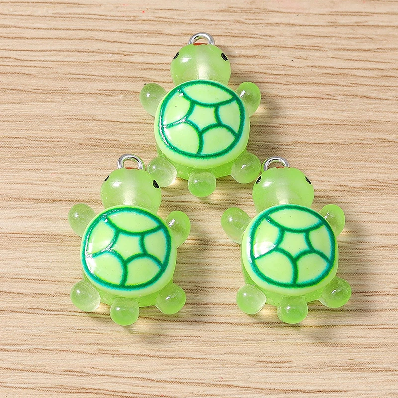 10 Stück 16x25mm Cartoon Tier Charms Bonbonfarben Harz Schildkröte Charms Anhänger für Schmuckherstellung Ohrringe Halskette DIY Handwerk Geschenk – Detail 13