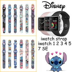 Disney Stitch Silicone Strap for Apple Watch Band 38 40 41 42 44 45MM Anime Stich Bracelet IWatch Apple Watch 6 5 3 2 1 4 SE 7