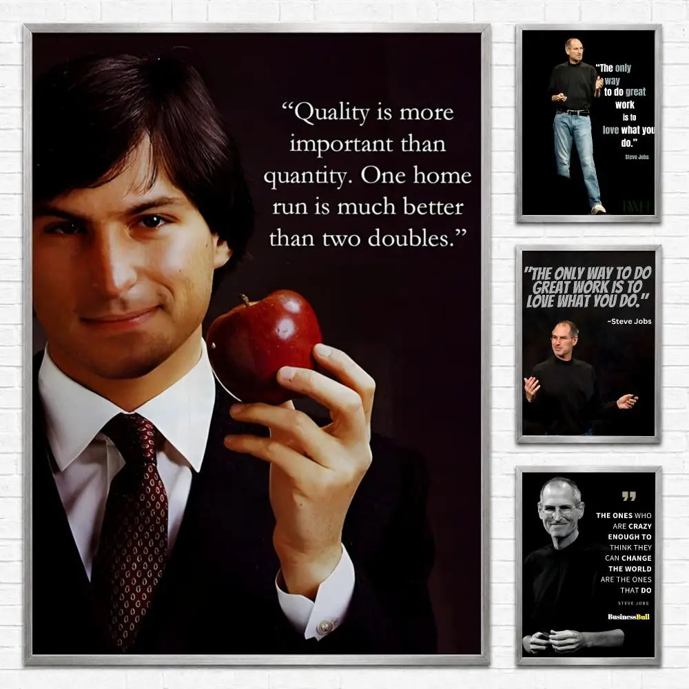 Quotes Steve Jobs Quotes Poster Self‑Adhesive Waterproof PP Poster Coffee House Bar Wall Art Sticker Room Home Decor