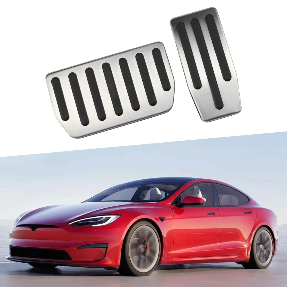 Car Pedals for Tesla Model S Model X 2016 - 2022 2023 2024 Accelerator Gas Brake Pedal Pad Cover Stainless Steel Accessories