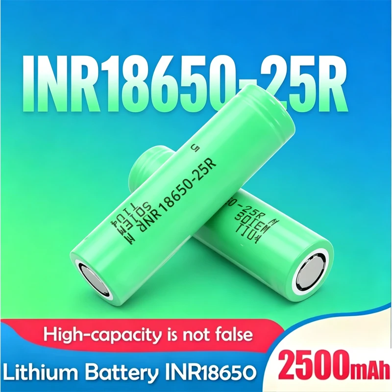 Samsung INR 18650 25R Lithium Ion Battery 3.6V High Capacity External Replacement 18650 Battery for Electronics