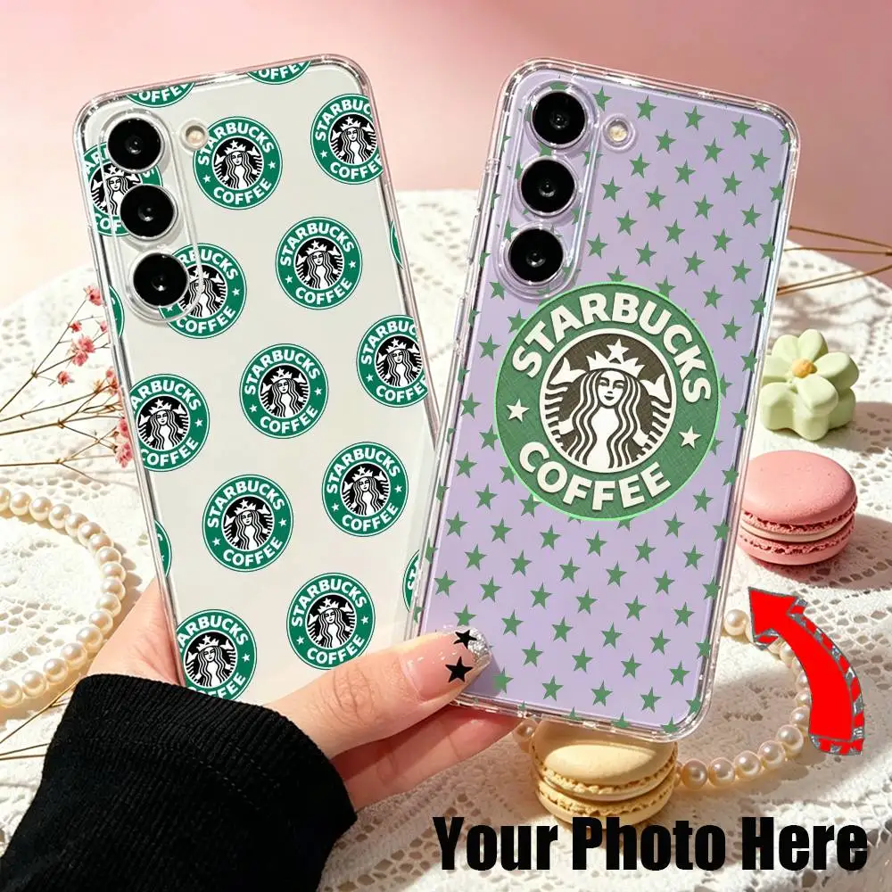 Capa de Telefone com Logo S-Starbucks Siren para Samsung A10,12,20,21S,30,31,40,50,51,52,70,71 Capa Transparente