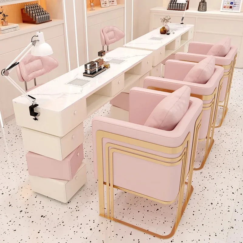 YL  Italian Modern Nail Desk Elegant Unique Practical Trendy Nail Desk Neat Aesthetic Table Onglerie Professionnel Salon Furnit