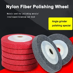 100mm Nylon Fiber Polishing Wheel Abrasive Sanding Disc For Angle Grinder Metal Woodworking Glass Cleaning Abrasive Tool