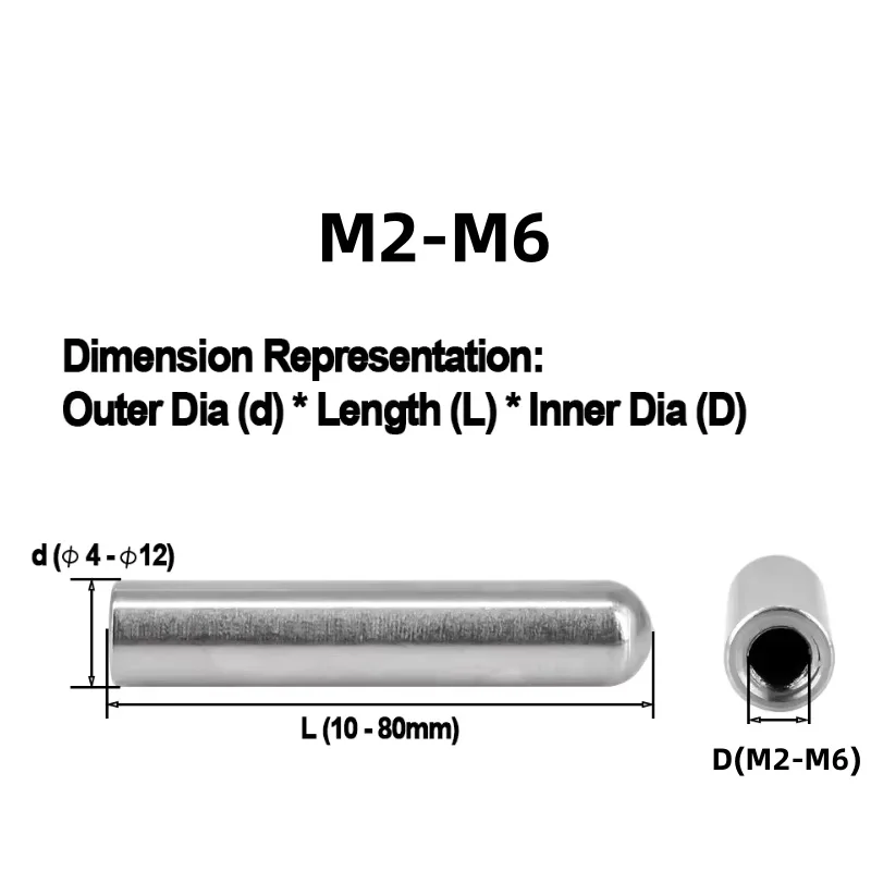 M2 M2.5 M3 M4 M5 M6 304 Stainless Steel Internal Thread Cylindrical Pin Internal Tooth Positioning Pin Embedded Insert Nut