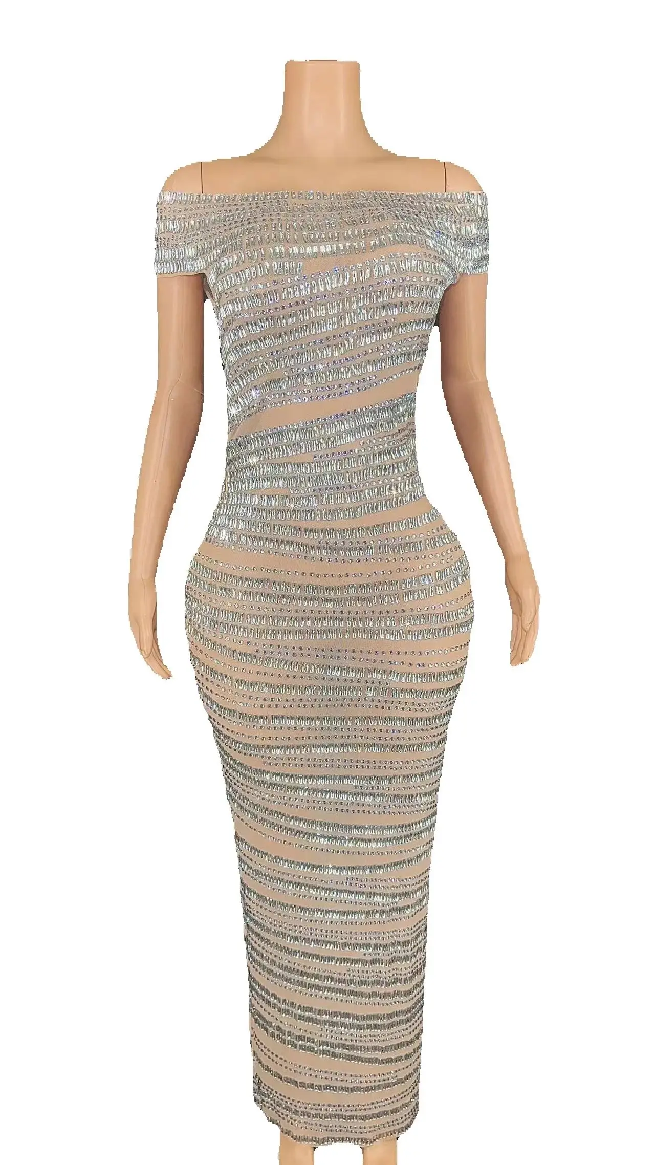 ZD elegante abito da sera da sposa musulmano per le donne con paillettes di cristallo collo alto manica lunga sirena formale festa di ballo 2023