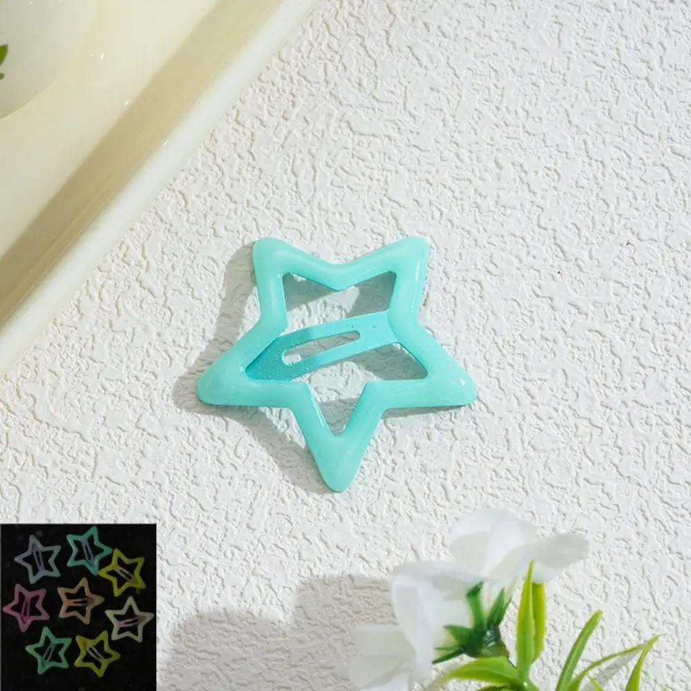 20Pcs Glow in The Dark Luminous Star Hair Clip Trendy Star Shaped Mini Luminous Barrettes Decorative Lightweight