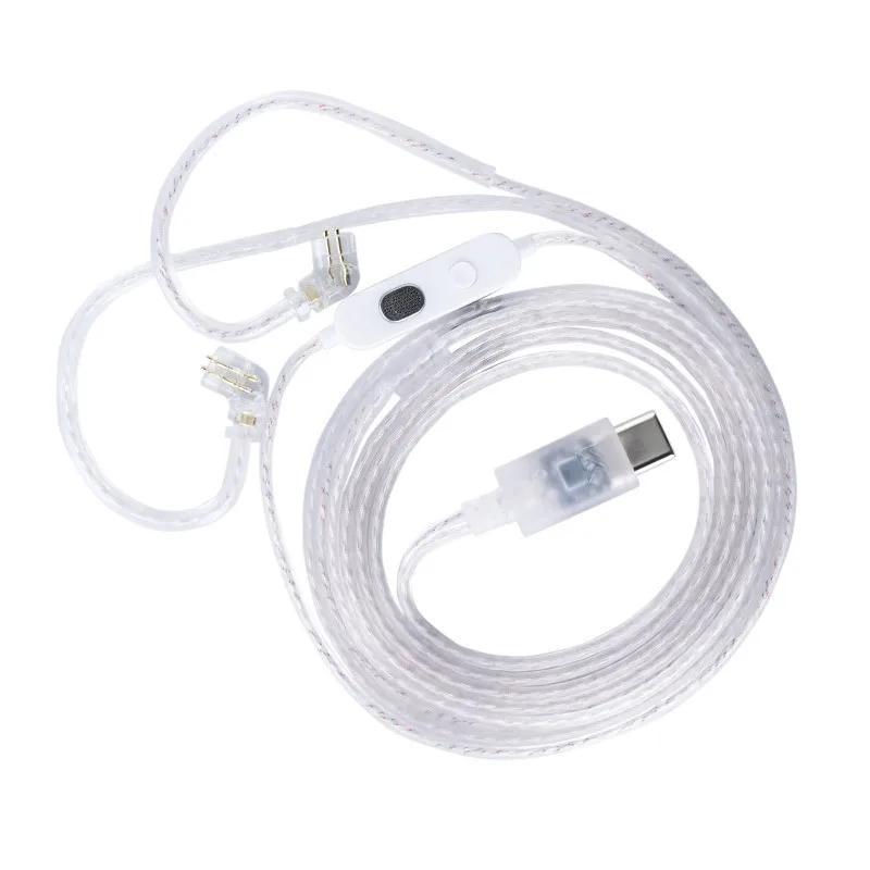 Auriculares KZ tipo c Cables de 2 pines Cable de actualización plateado Cable de auriculares para KZ DQ6 ZAX ZSX ZSN PRO ZS10PRO ZAR ZVX