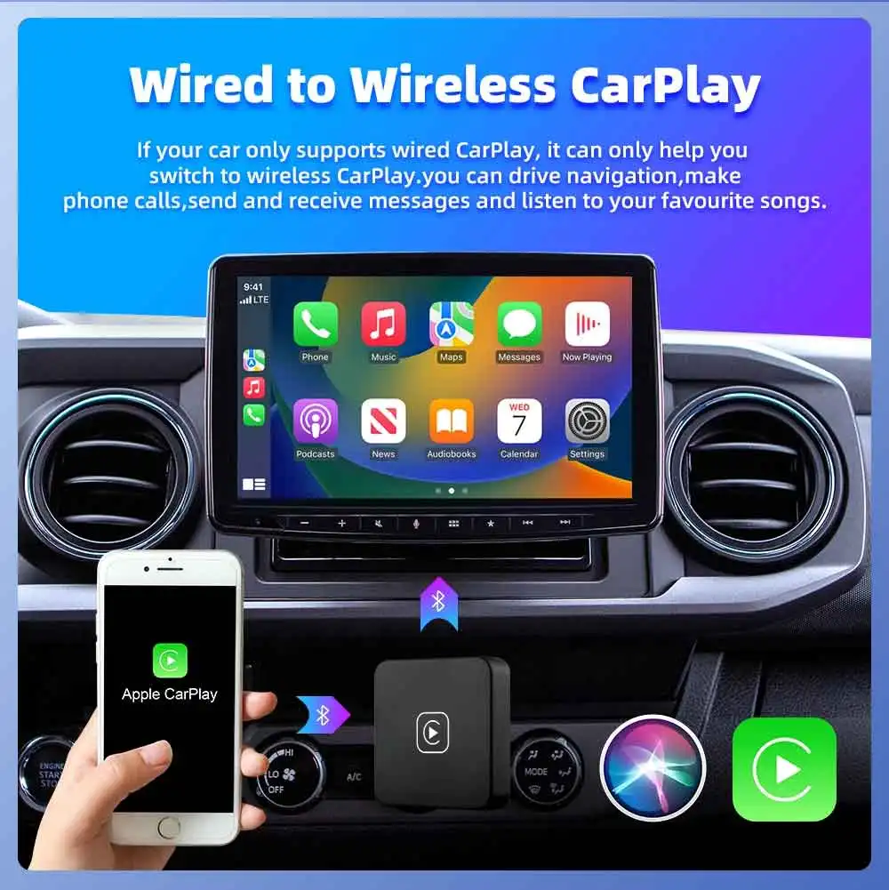 Wireless CarPlay Android Auto 2 in 1 Box Wireless Adapter Spotify For Mazda Toyota Mercedes Peugeot Volvo Support Netflix