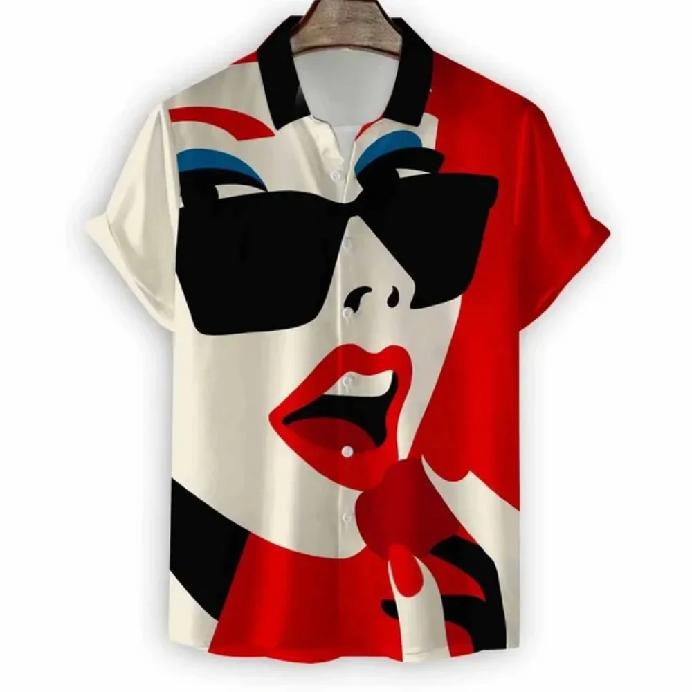 

Новая мужская рубашка с принтом в пляжном стиле, повседневная модная рубашка с пуговицами и отложным воротником, уличная одежда, оверсайз, мужская рубашка с коротким рукавом