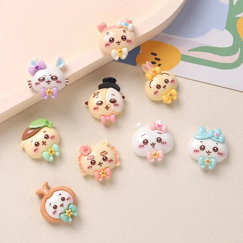 Yiji Cartoon DIY Resin Accessories Jewelry Hachiware Usaki うさぎ Handmade Hairpin Mobile Phone Case Shoe Buckle Accessories