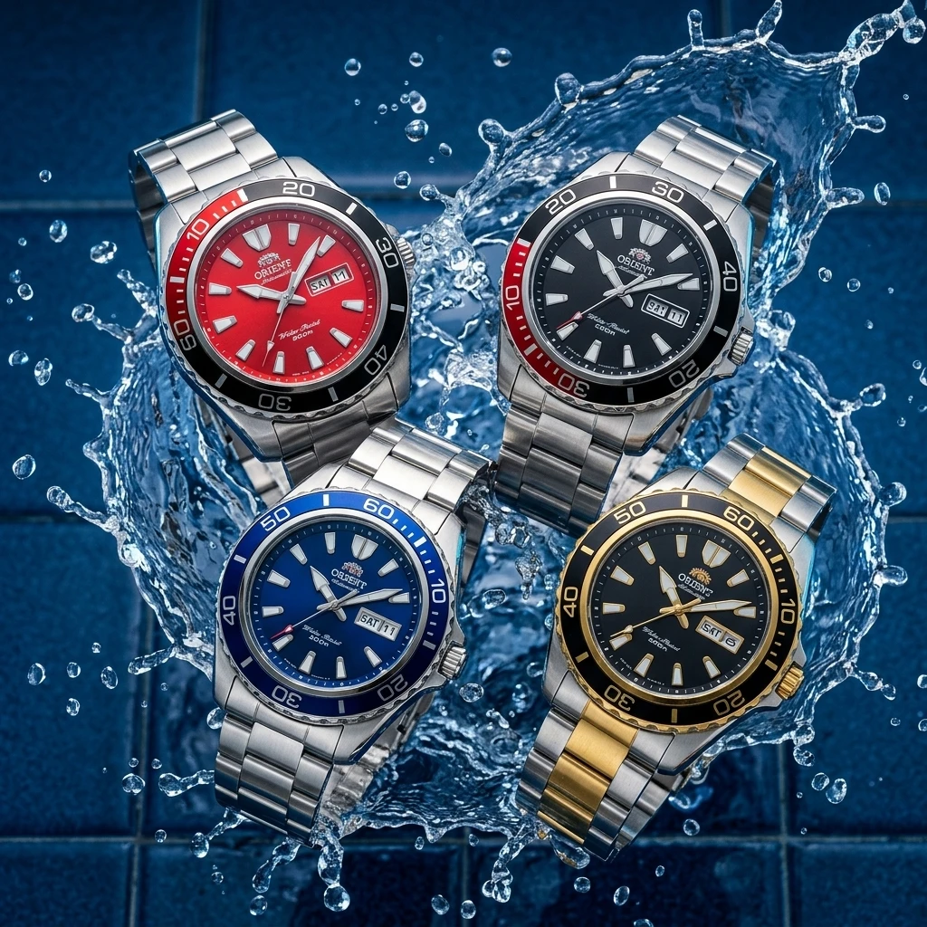 Orient Diver Mechanical Wristwatch for Men, Automatic Rotating Bezel 200M Water Resistant Dual Calendar Luminous Sport Watch view 6