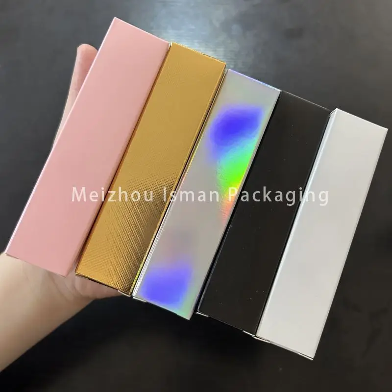 

50Pcs W27*H115mm Recycled foldable square cosmetic package lipstick lip gloss lash packaging lip balm paper box for lipgloss