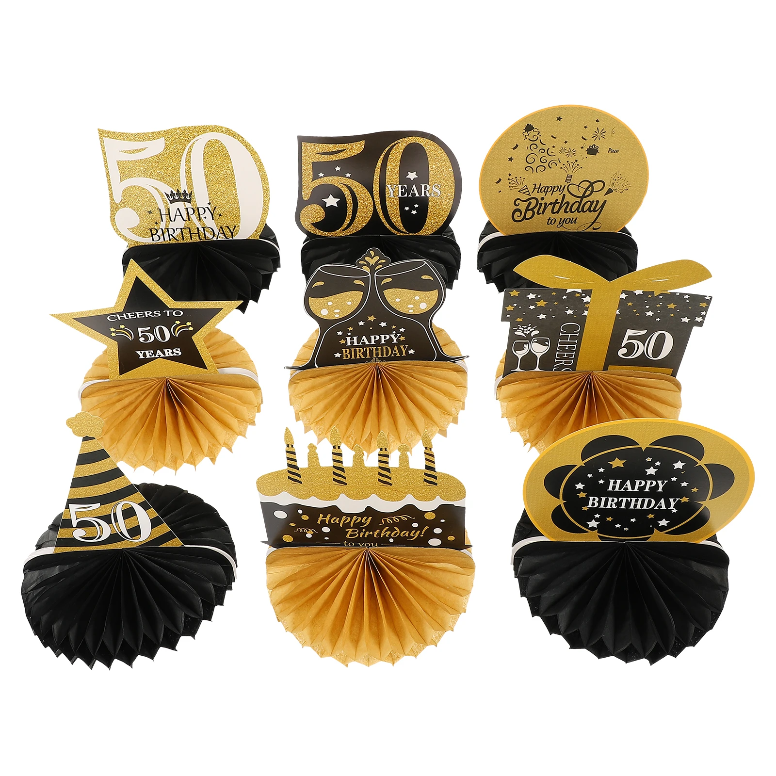 

1 set 1 Set Birthday Party Decor Props Creative Paper Honeycomb Ornaments For Celebration School Banquet Party Scene Decorative