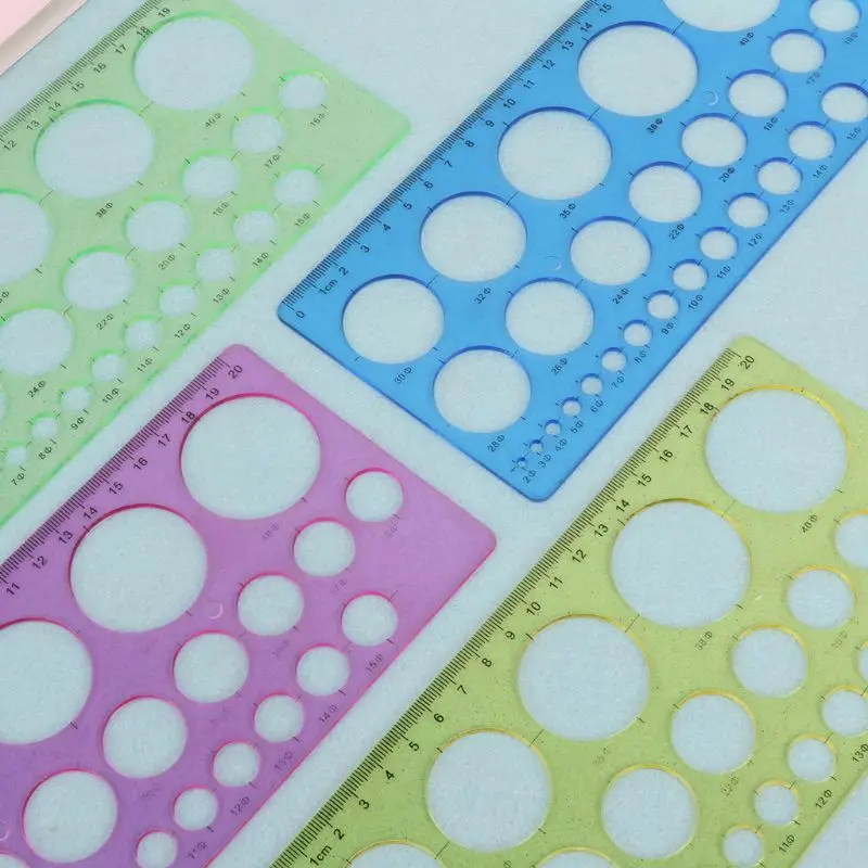 1PC Plastic Circles Geometric Template Ruler Stencil Drawing Tool Stationery For Student