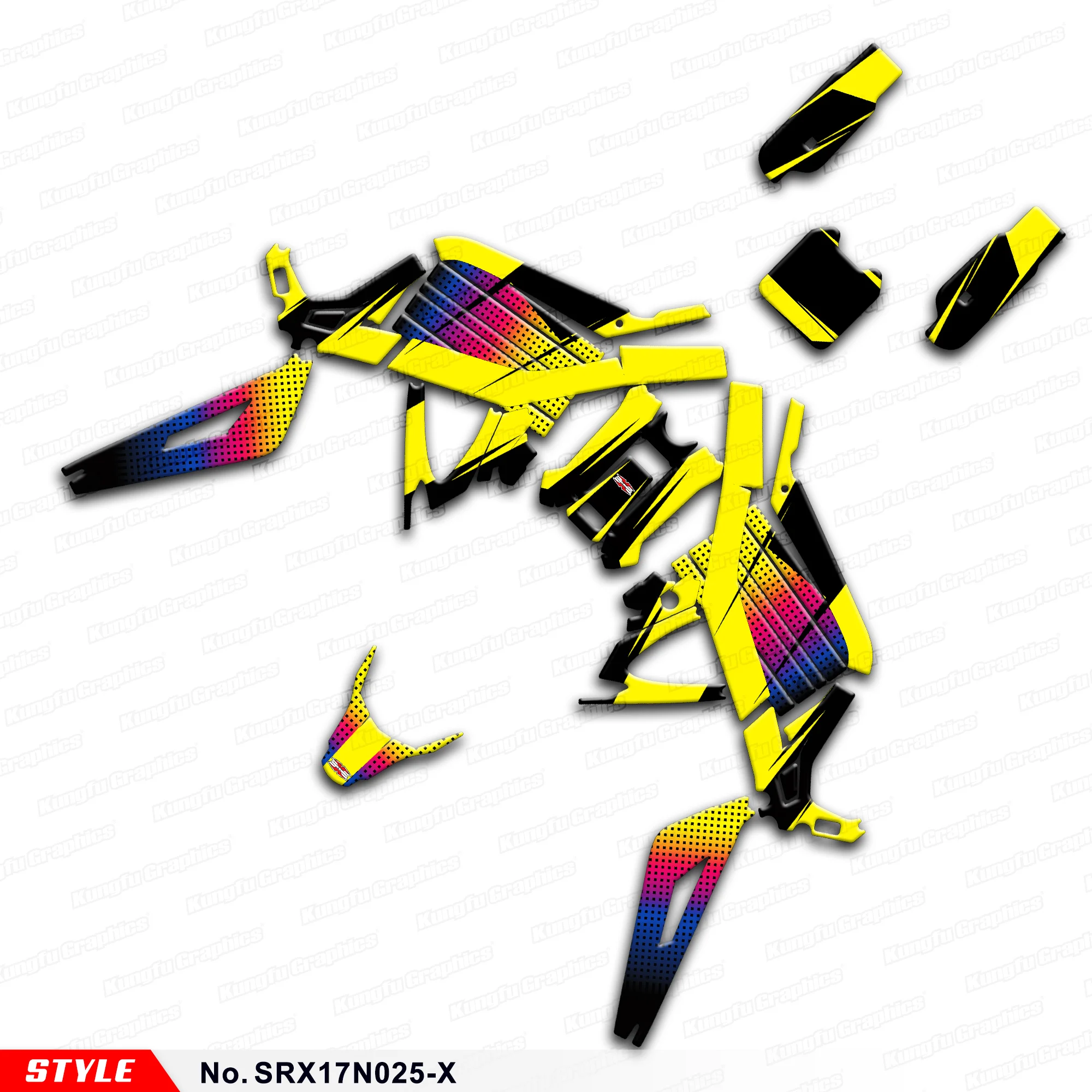 

Комплект для восстановления виниловой наклейки с графикой для Surron Light Bee X/Light Bee S для Segway X160 X260 желтый, номер модели SRX17N025-X