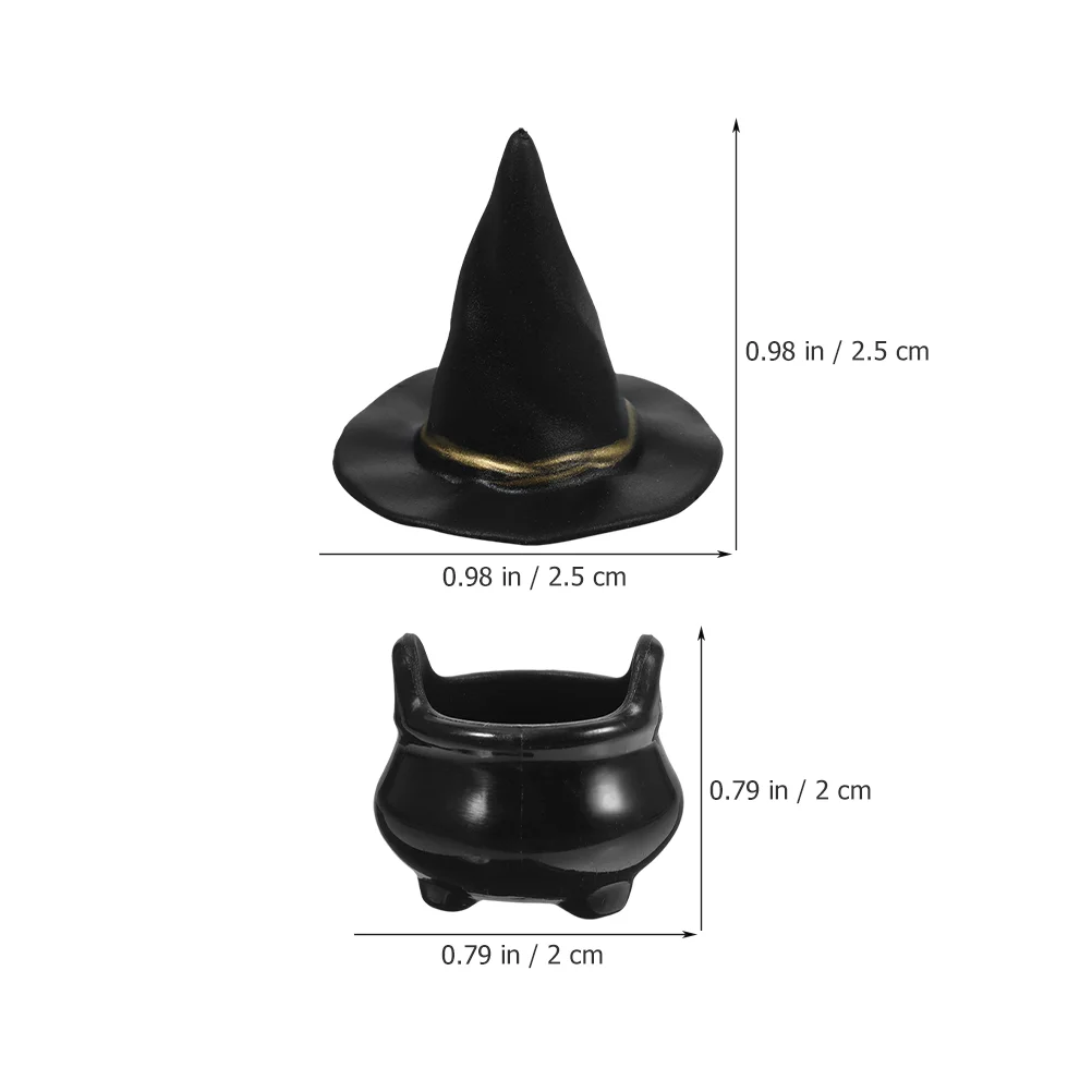 10/24Pcs Miniature Witch Cauldron Mini Cauldron Model Halloween Mini Kettles Witch Boiler Can DIY Ghost Festival Little Toy