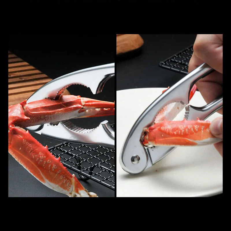 Stainless Steel Crab Pliers Crab Fork Lobster Clamp For Restaurant Home Seafood Tools Clip Needle Fork Picks Pincer Nut Set