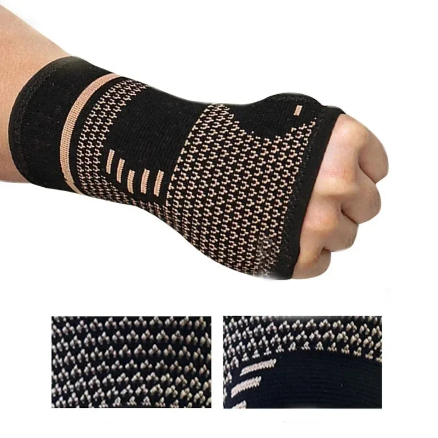 

1Pc Copper Professional Wristband Sports Safety Compression Gloves Wrist Guard Arthritis Brace Sleeve Support Elastic Palm hand