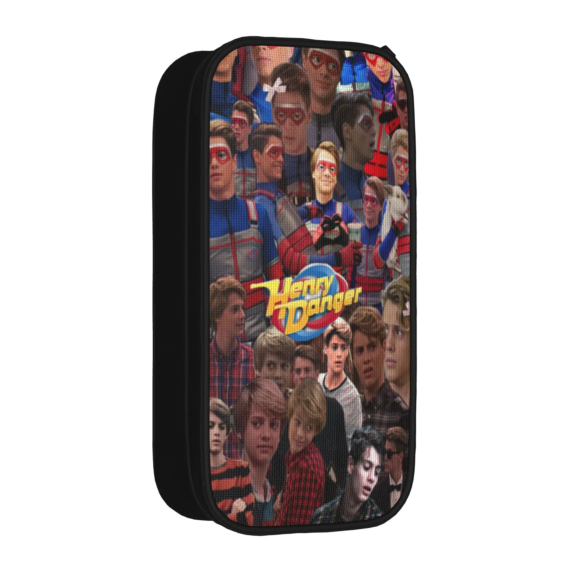 Captain Henry And Kid Danger  Pencil Case Double Layer Large Capacity Office Supplies  Pencilcase Birthday Gift