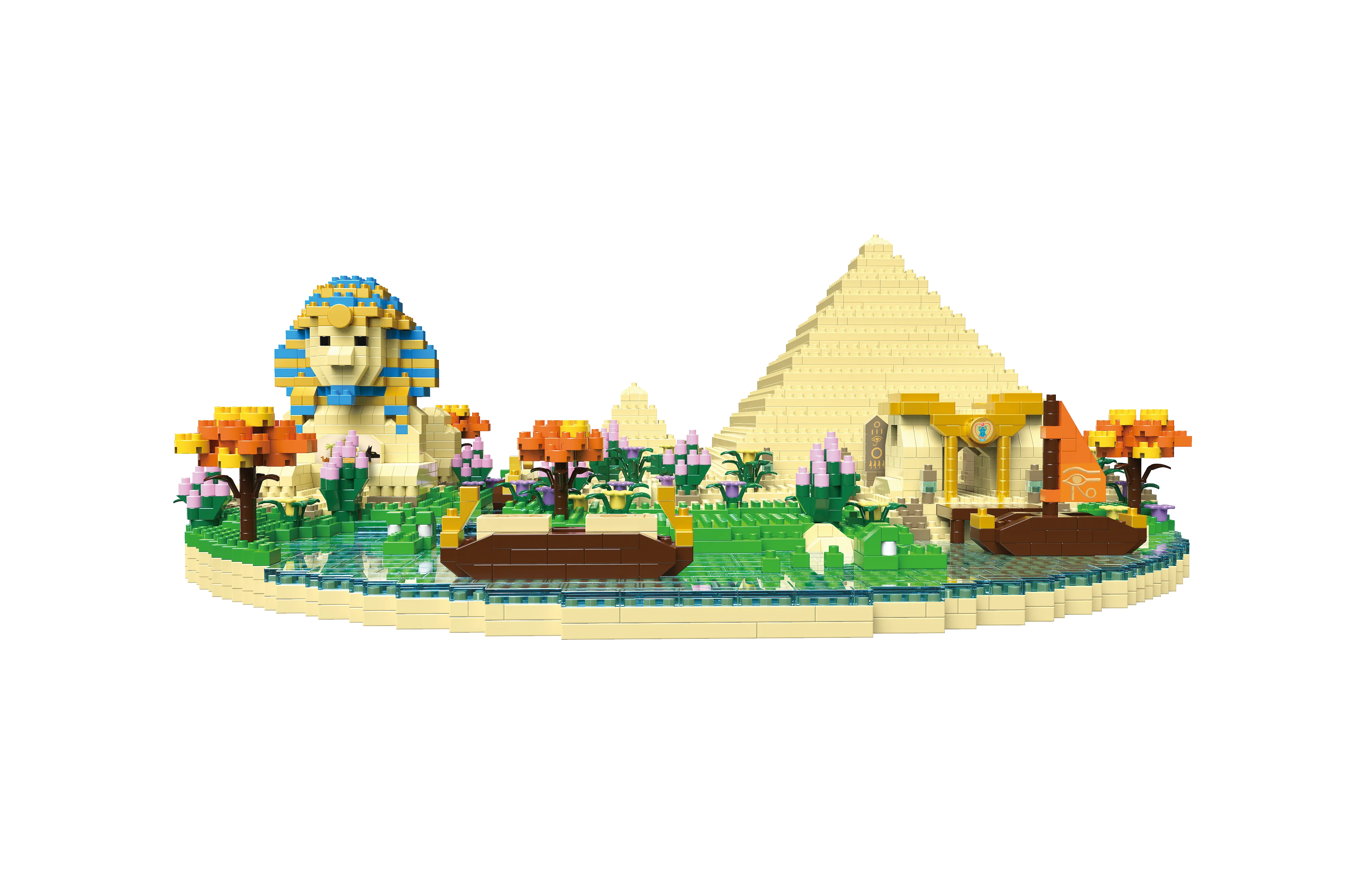 

Egyptian pyramid sphinx garden building blocks educational toys exquisite and beautiful home decoration