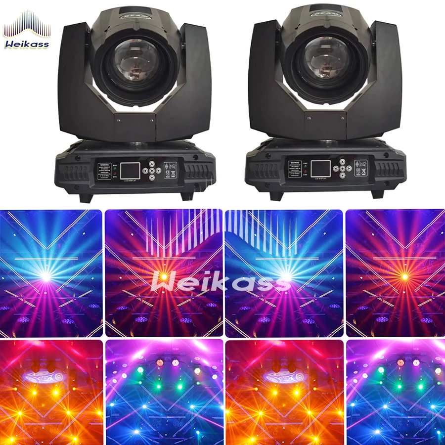 2Packs/Lot Beam 7R 230W Moving Head Stage Light Dmx512 Sharpy Wash Rainbow Dj Bar Party Disco Wedding Weikass