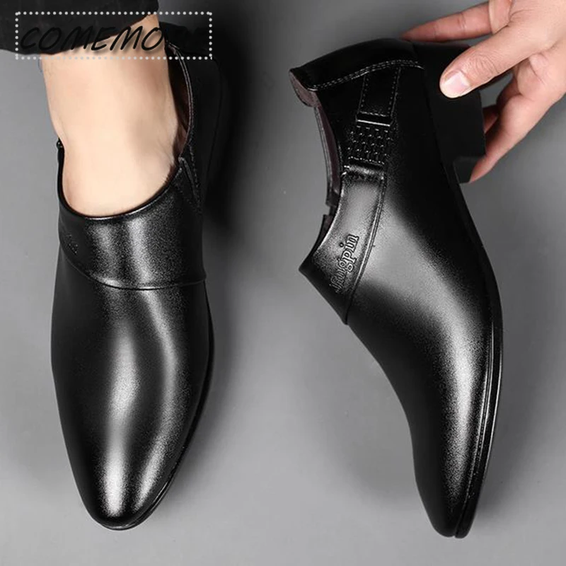 Leather Shoes Man Luxury Formal Dress Plus Size Party Wedding Office Work Slip Business Men Casual Oxfords Loafers Spring Autumn