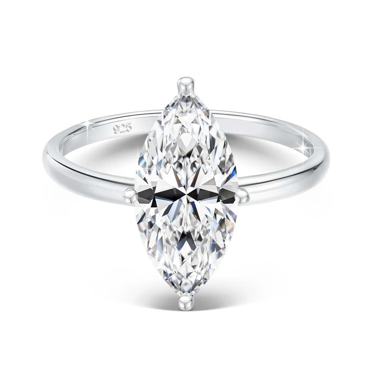 18K Farbige 3 Karat Marquise-Schliff Moissanit-Ringe für Damen, 925 Sterling Silber Labor-Diamant Hochzeitsband Verlobungsring Schmuck – Detail 9
