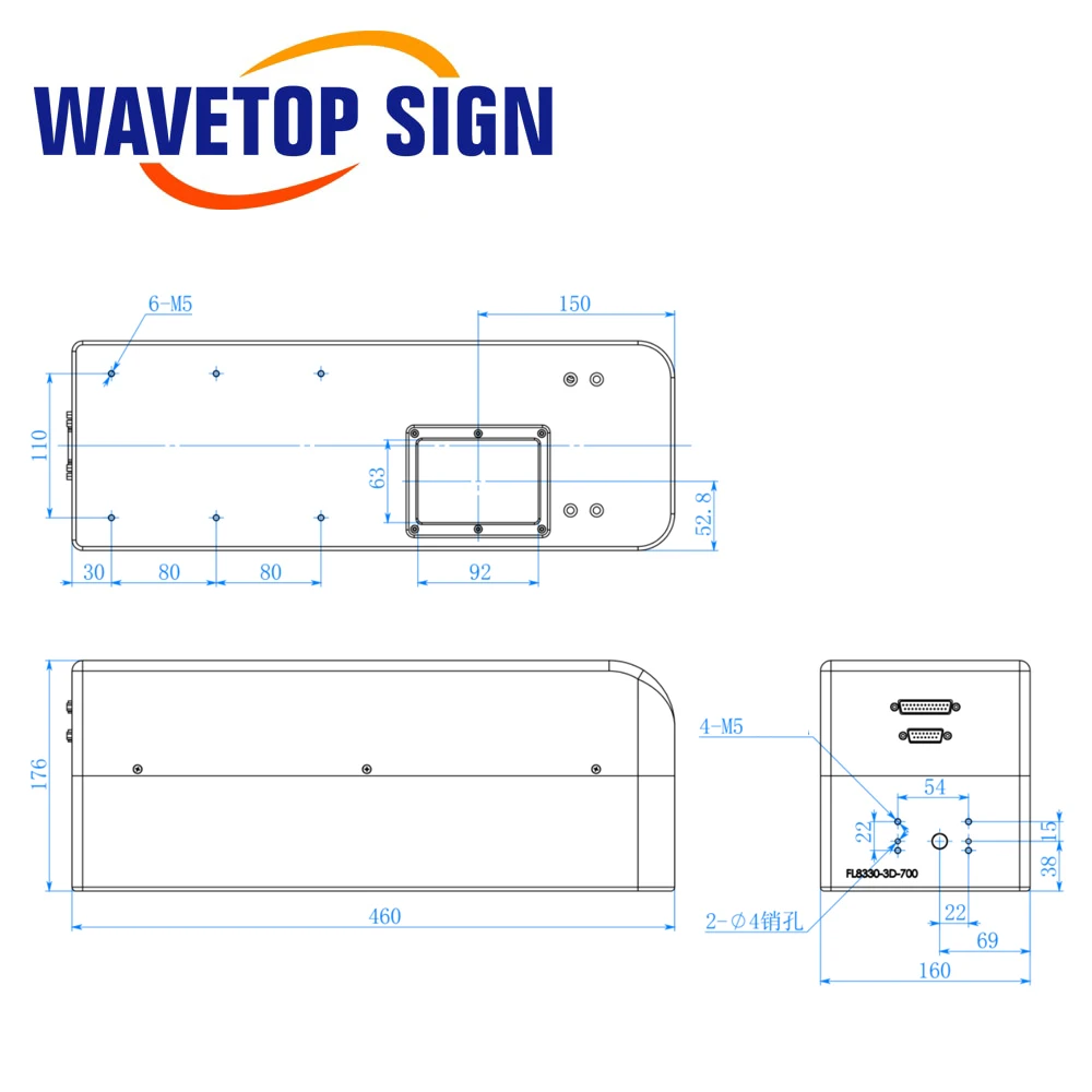 WaveTopSign 1064nm Fiber Laser Dynamic Focusing System Galvo Head Set Marking Speed 2000mm/s