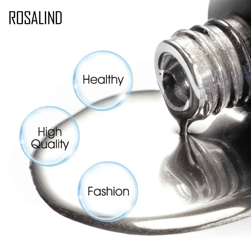 ROSALIND Sparkling Glass Water Light Cat Eye Gel Nail Polish UV Semi Permanent Base Top Nail gel Gifts for Women Christmas