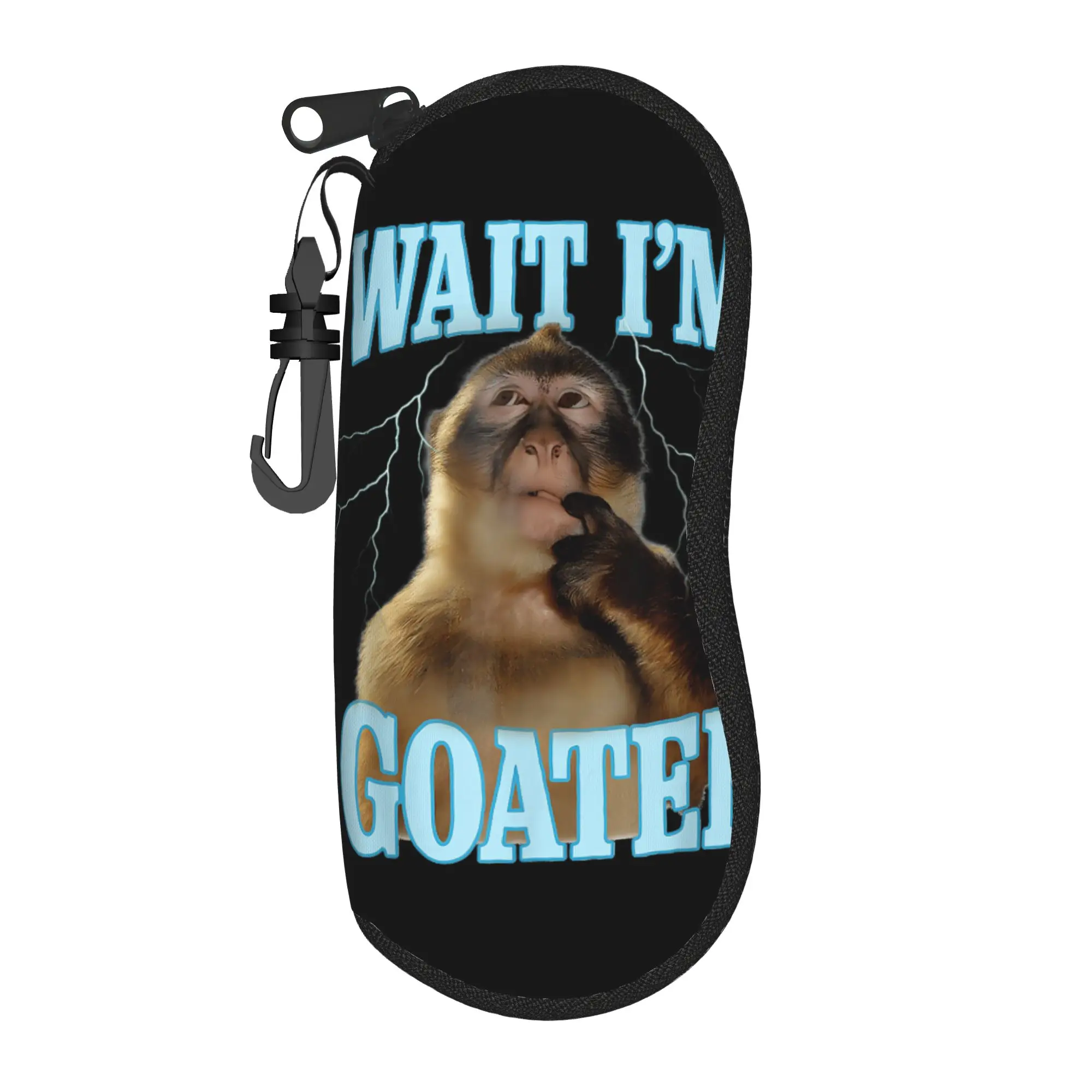 Thinking Monkey Meme Glasses Case Cover  Print Sunglasses Pouch Unisex Outdoor Glasses Box Fashion Eyewear Accessory